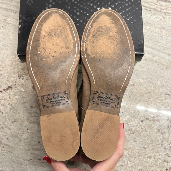 Sam Edelman Mackay Putty Nubuck Slouchy Combat Boots - Picture 4 of 7